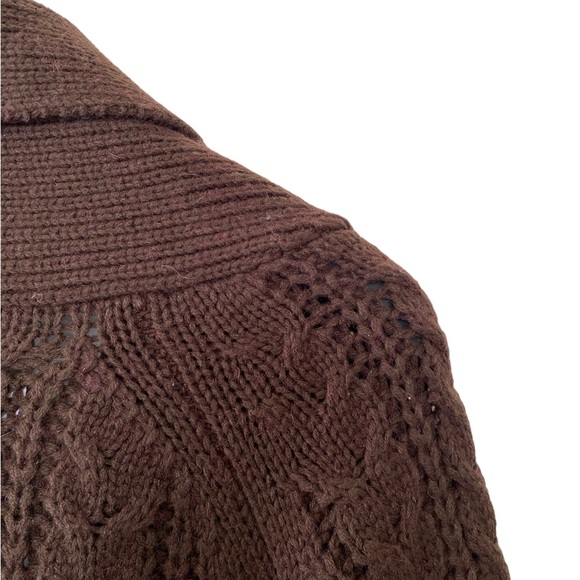 Logan Hill Medium Men Acrylic Chocolate Brown Long Sleeve Button Up Card… - Picture 5 of 14